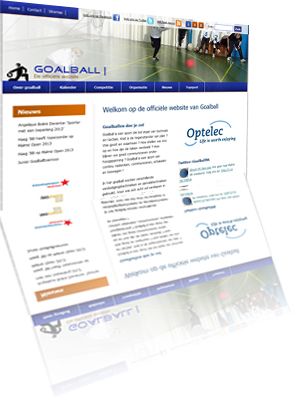 Printscreen van de website Goalball.nl