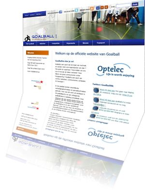 Printscreen van de website Goalball.nl