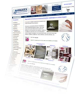 Printscreen van de website Hagatex.nl