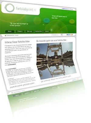 Printscreen van de website Fietslabyrint.nl