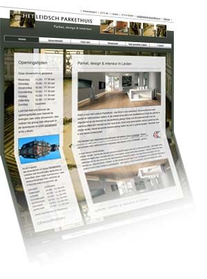 Printscreen van de website Hetleidschparkethuis.nl
