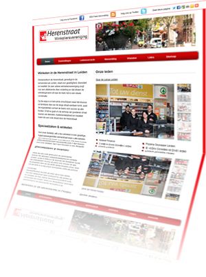 Printscreen van de website Leidenherenstraat.nl