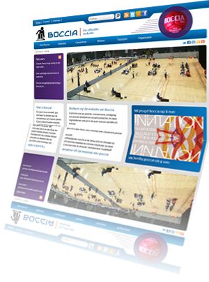 Printscreen van de website Boccia.nl